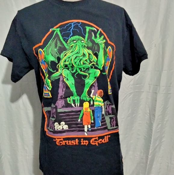 Steven Rhodes Tops - **SOLD** Black Steven Rhodes "Trust in God" Cthulhu Tee Size Medium